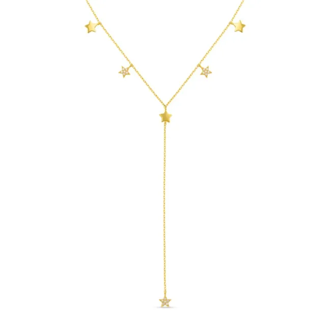 Orelia Crystal Multi Star Lariat halskæde guld stjerne