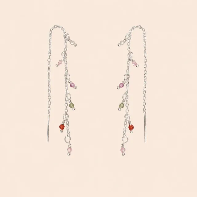 Lulo Jewelry Camile ørering 925S sølv farverige natursten