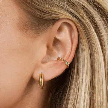 TIMI OF SWEDEN Arya ear cuff grøn krystal forgyldt