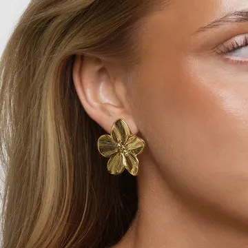 TIMI OF SWEDEN Maebry Statement Flower stud u00f8reringe guld