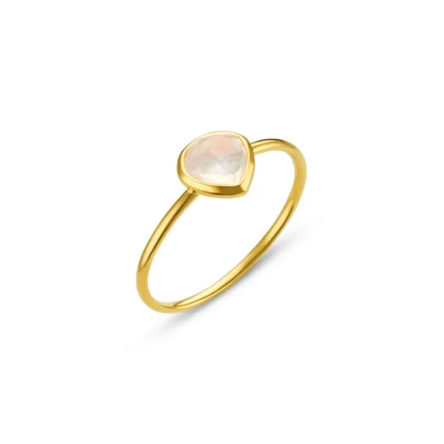 Orelia LUXE Rainbow Moonstone ring guld M/L månesten