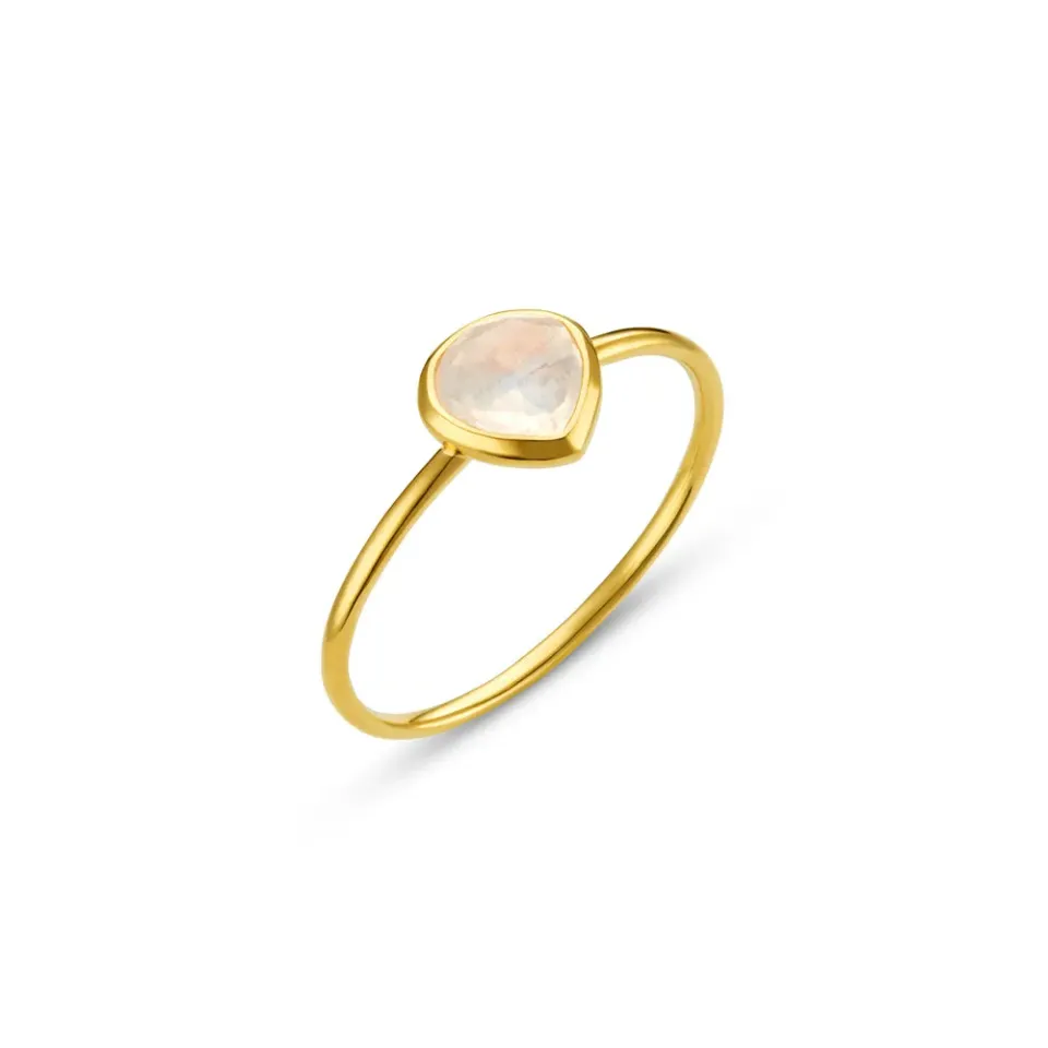 Orelia LUXE Rainbow Moonstone ring guld M/L månesten