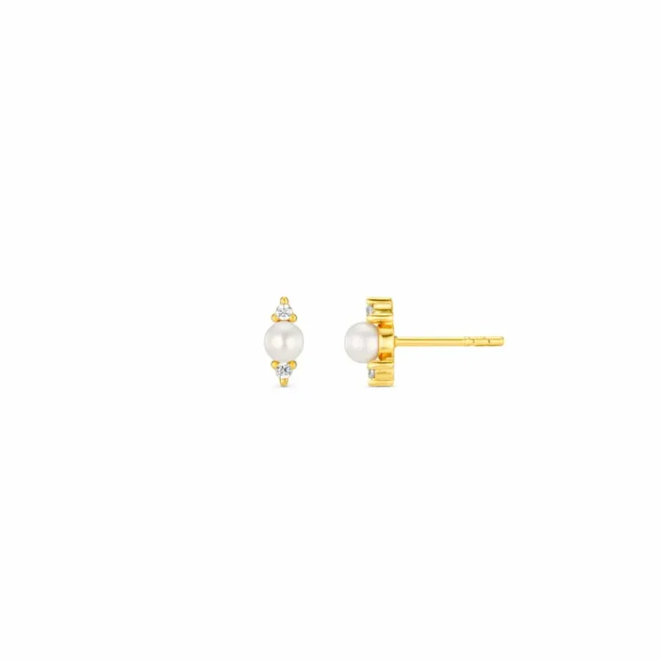 Orelia LUXE Pearl & Crystal stud øreringe guld perle