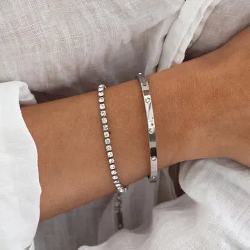 TIMI OF SWEDEN Fay crystal armbånd rustfrit stål guld 15 cm