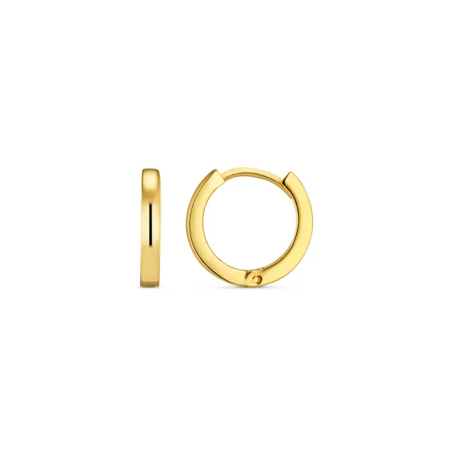 Orelia Clean Metal Huggie Hoop øreringe guld glat
