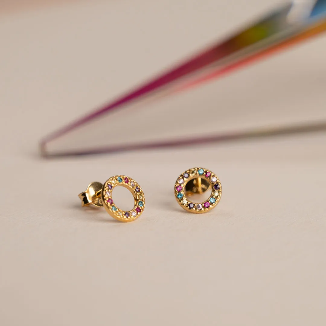 Sisi Copenhagen Roberta Rainbow Golden ørestikkere forgyldt zirkon