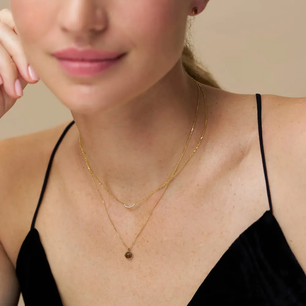 Orelia LUXE Micro Crystal Crescent halskæde guld krystal