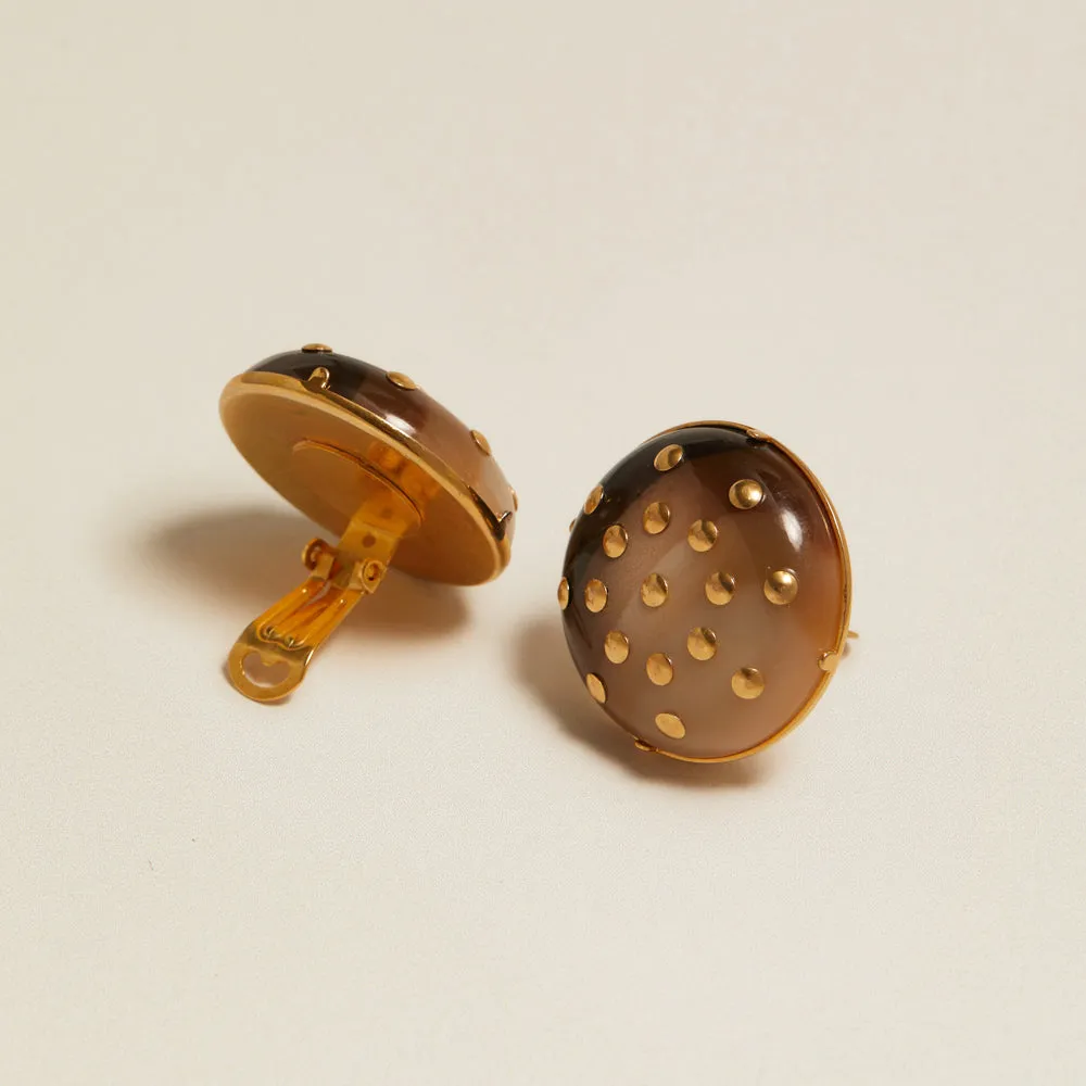 Orelia Vintage Studded clip-on øreringe halvædelsten