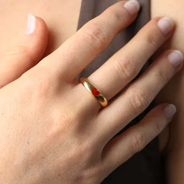 TIMI OF SWEDEN Odette Heart ring hjerte forgyldt justerbar