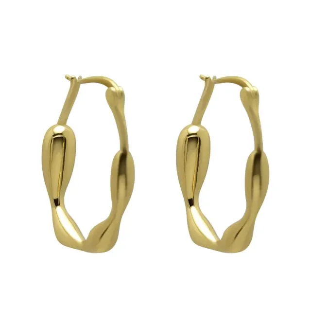 Wos Vanessa hoops guld 2,7 cm bølget