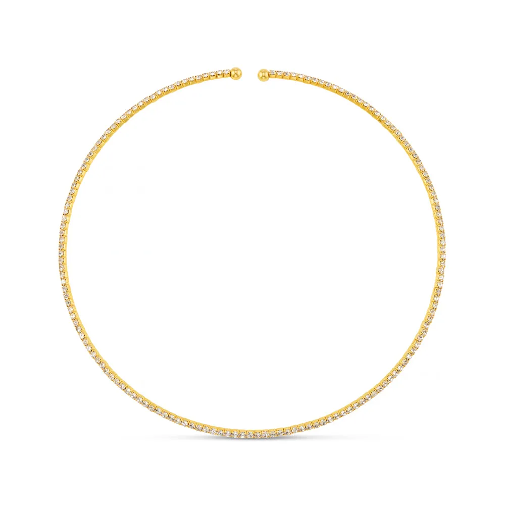 Orelia Crystal Tennis Choker halskæde guld krystal