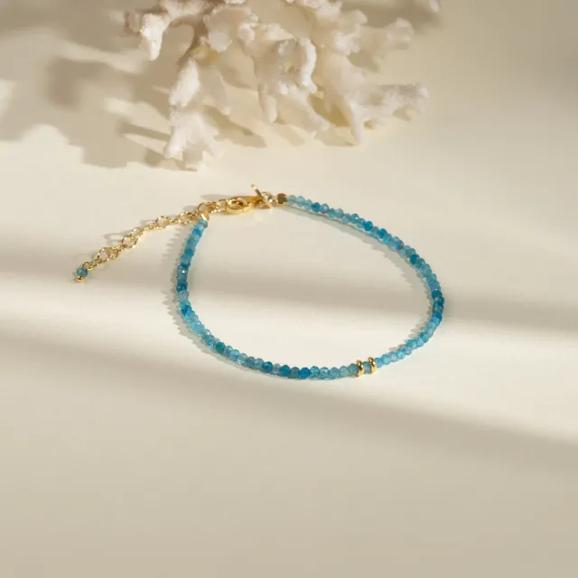 Sisi Copenhagen Eliana Blue Apatite armbånd forgyldt blå 16+4 cm