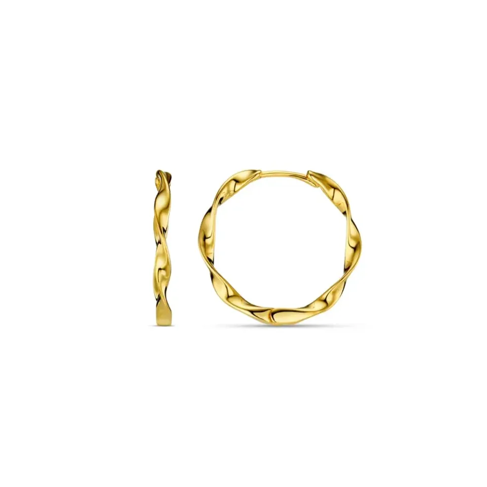 Orelia Ribbon Mid-Size hoop øreringe guld