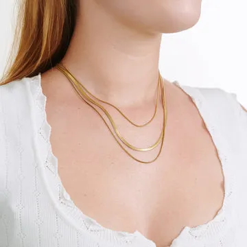 TIMI OF SWEDEN Matilde Triple Chain halskæde 40+5 cm