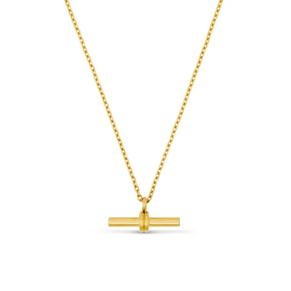 Orelia LUXE Fine Chain T-Bar Drop halskæde guld