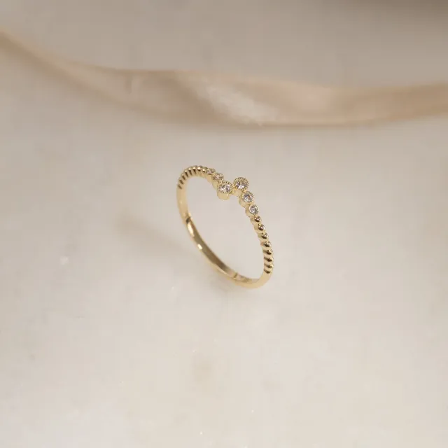 Sisi Copenhagen Rina krystalring massivt guld 9 kt
