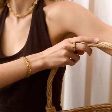Timi of Sweden Silje flettet armring justerbar forgyldt