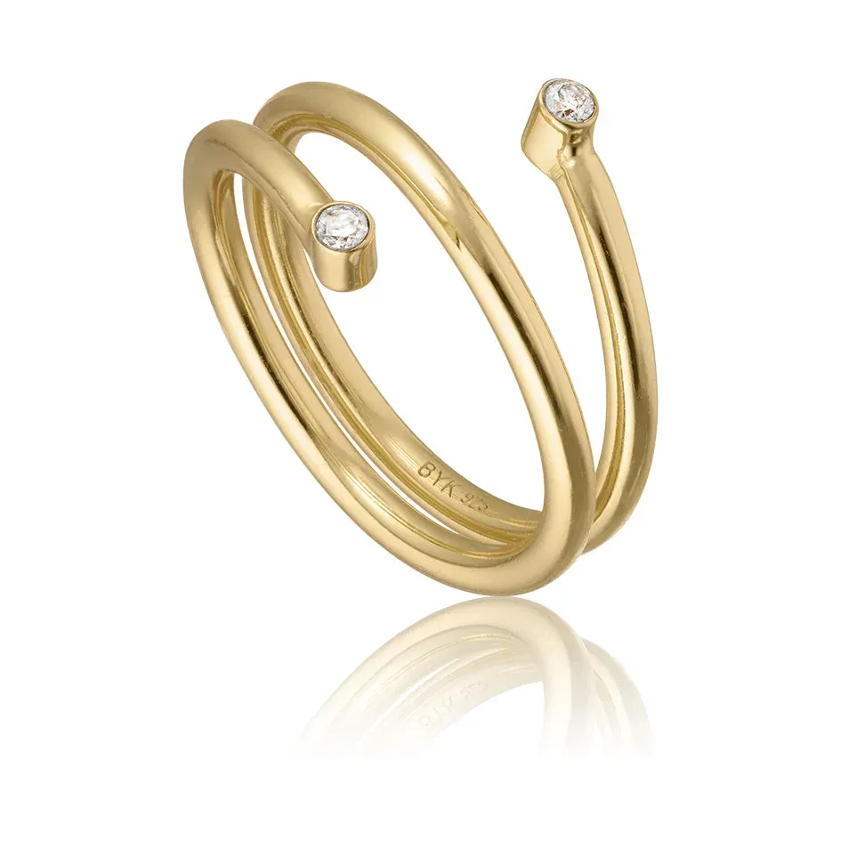 Bykjærgaard Infinity spiral ring diamanter forgyldt