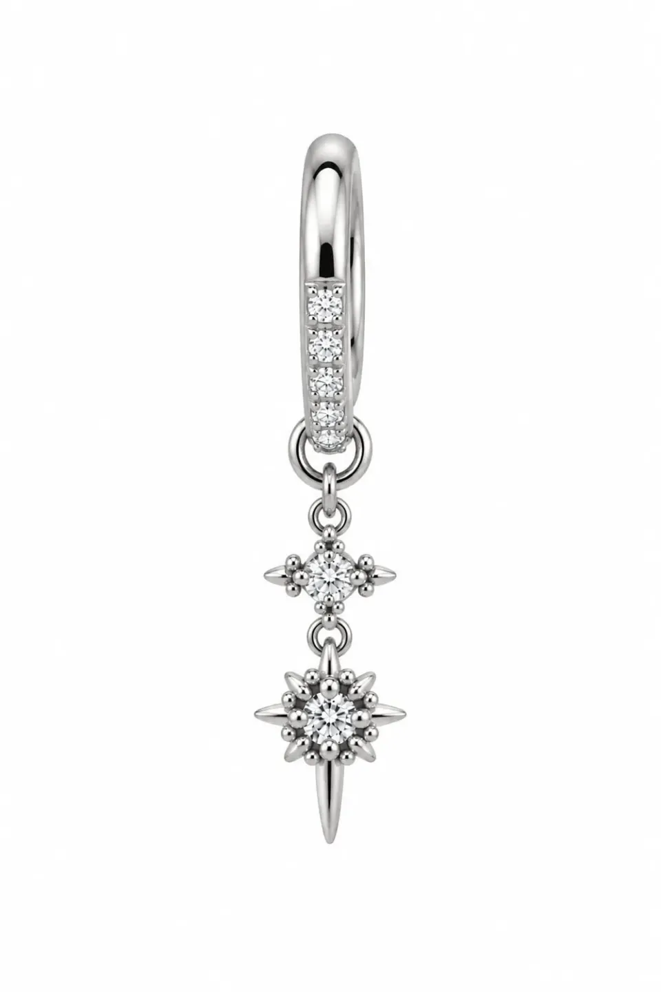 WOS UP Fairy single øreringe sølv klar zirkon 3,9 cm