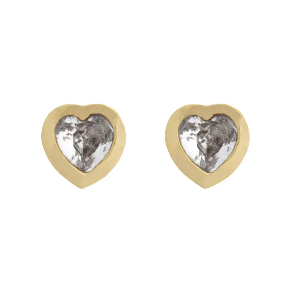 TIMI OF SWEDEN Gaya stud øreringe hjerte guld 4 mm