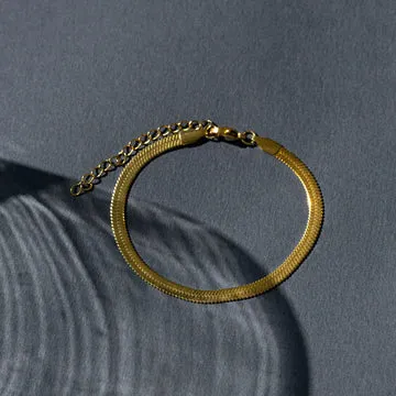 TIMI OF SWEDEN Ivy Snake Chain armbånd rustfrit stål guld