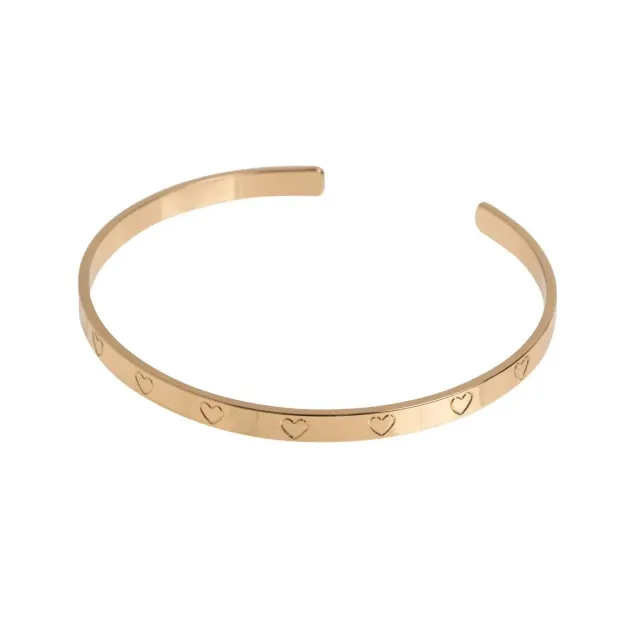 TIMI OF SWEDEN Hjertekontur armring guld justerbar