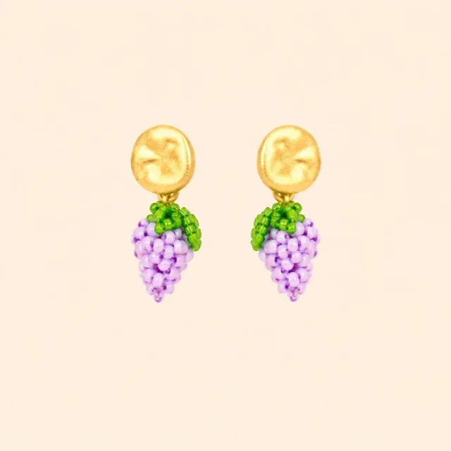 Lulo Jewelry Exclusive Grape øreringe forgyldt farverig