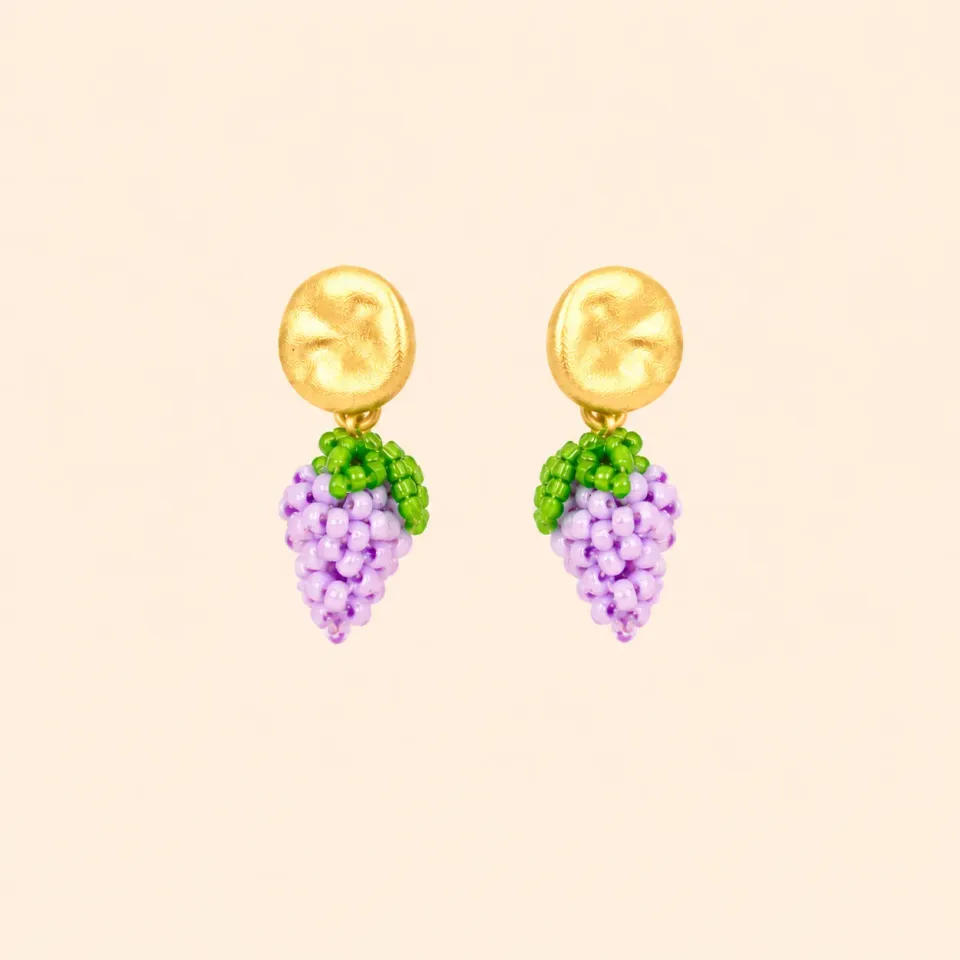 Lulo Jewelry Exclusive Grape øreringe forgyldt farverig