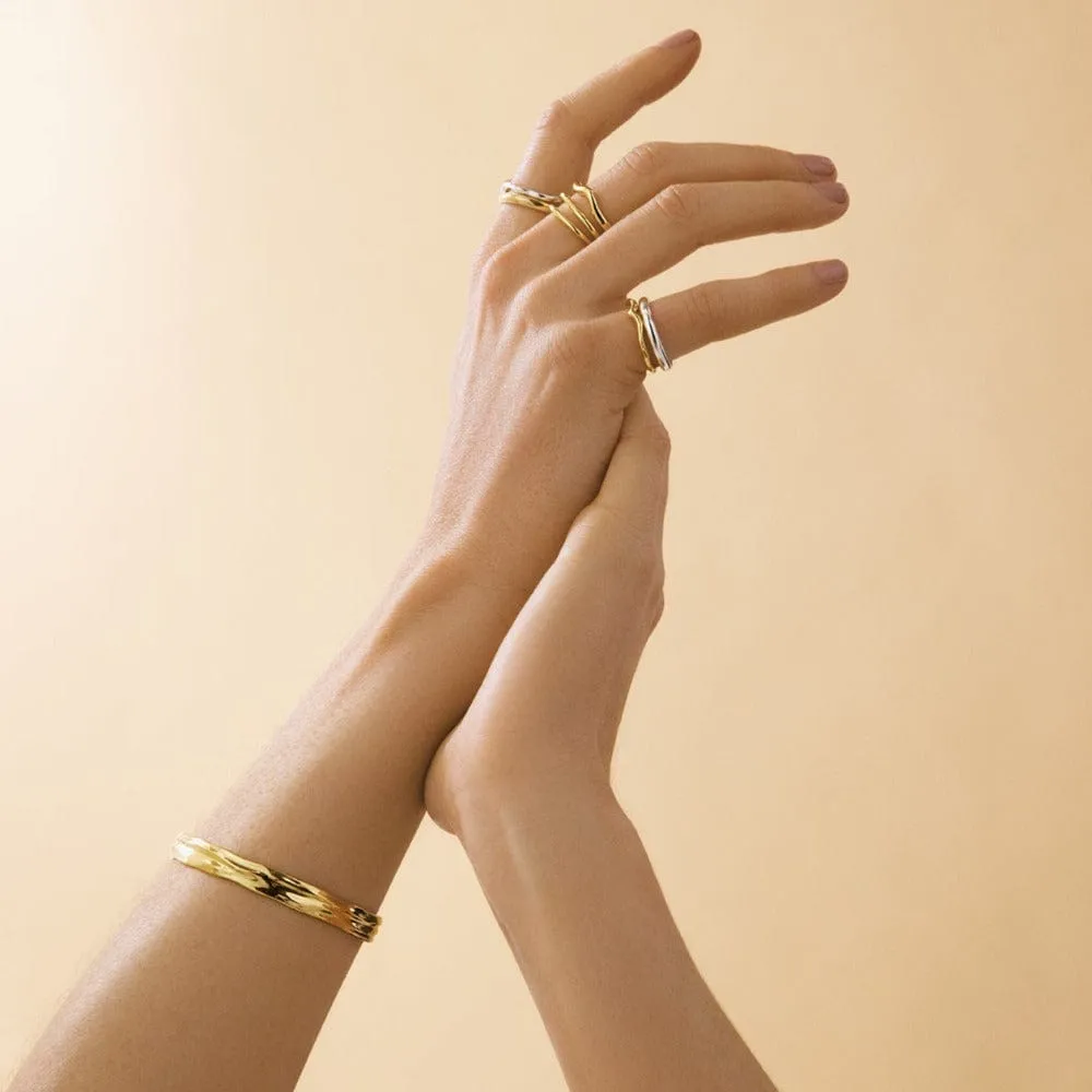 Orelia Organic Molten bangle armbånd forgyldt åben
