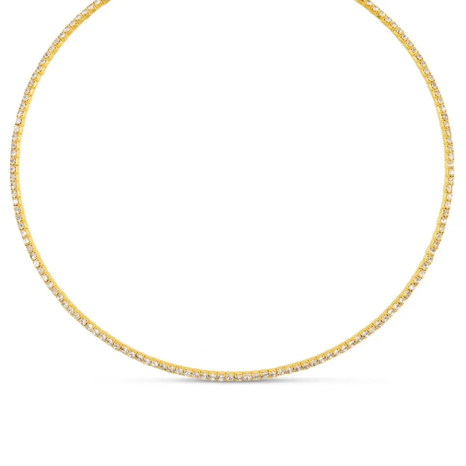 Orelia Crystal Tennis Choker halskæde guld krystal