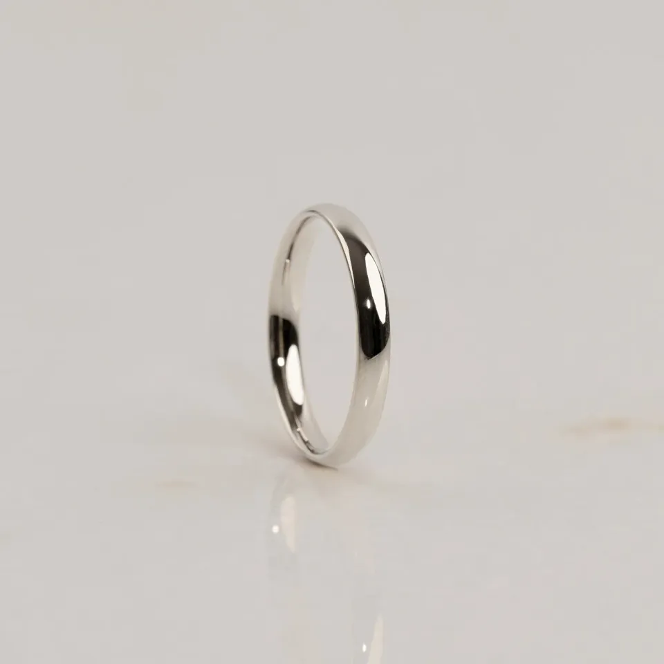 Sisi Copenhagen Oval Court ring hvidguld 3 mm 14 kt