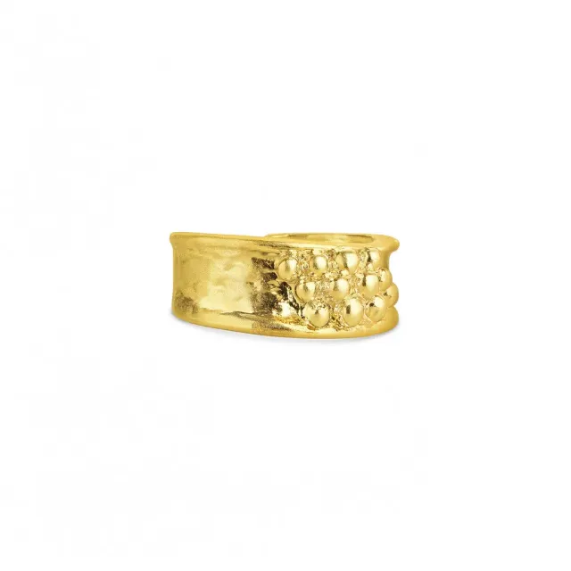 TIMI OF SWEDEN Iben statement ring stål guld justerbar