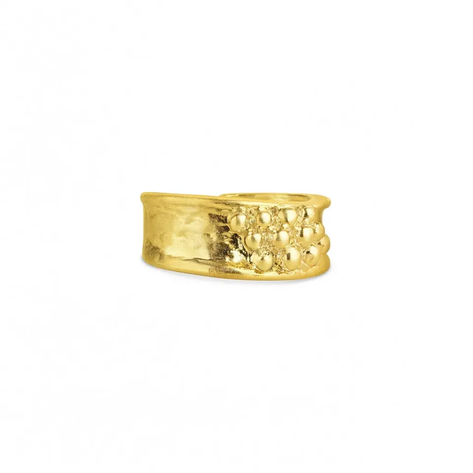 TIMI OF SWEDEN Iben statement ring stål guld justerbar