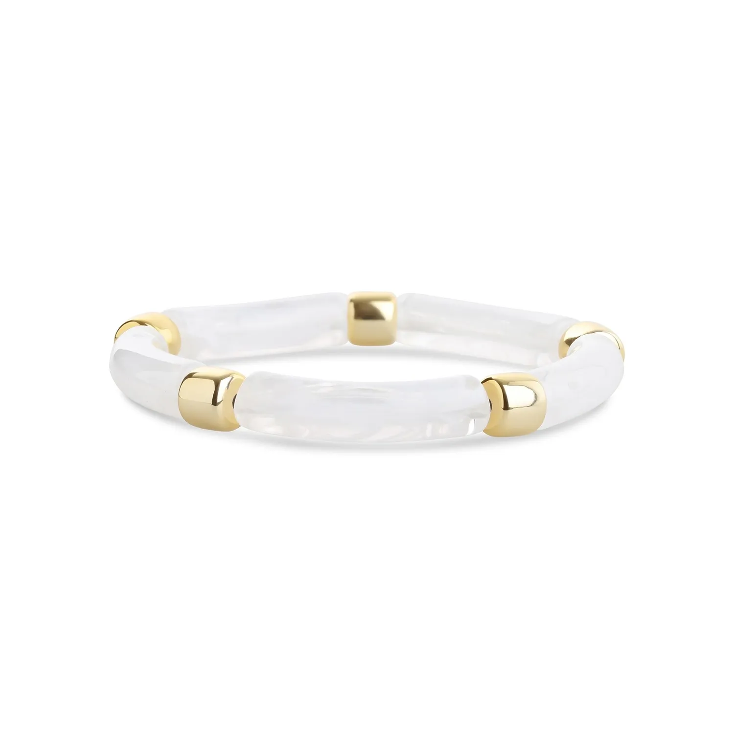 Timi of Sweden Madeleine armbånd resin kugler beige