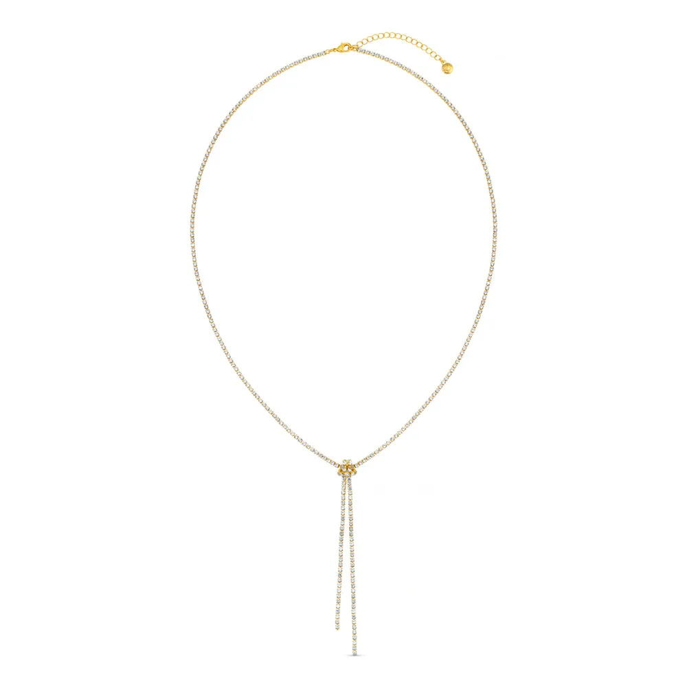 Orelia Crystal Knot Tassel halskæde guld med krystal