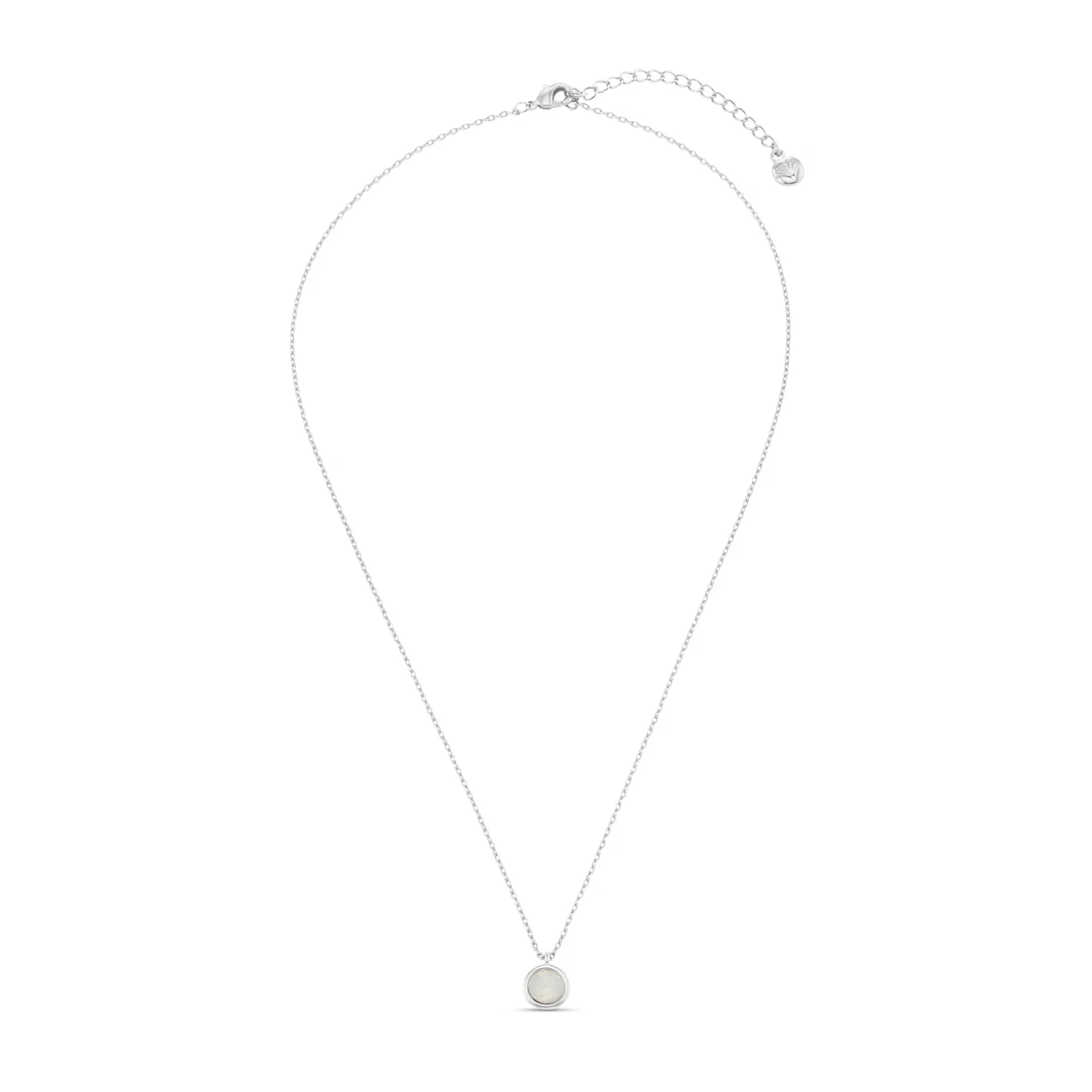 Orelia White Opal Swarovski halskæde sølv kort