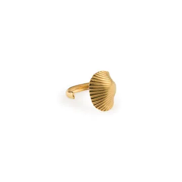 TIMI OF SWEDEN Ane Seashell ring åben vandtæt guld