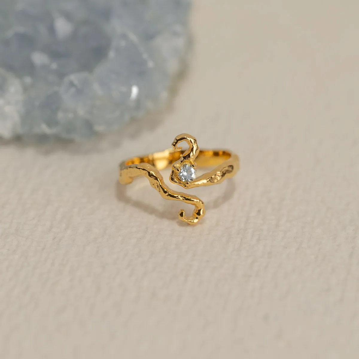Sisi Copenhagen Aurelia ring forgyldt månesten 3 mm