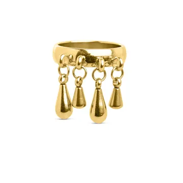 TIMI OF SWEDEN Bliss Drop ring str 7 vandtæt guld