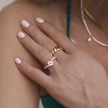 Timi of Sweden Lisa flower bead ring justerbar