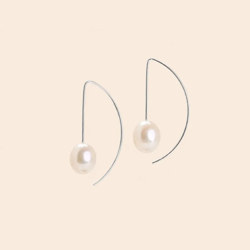 Lulo Jewelry Half Moon Hoops øreringe 925S sølv