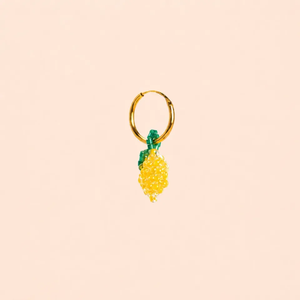 Lulo Jewelry Lemon Hoop ørering enkelt forgyldt