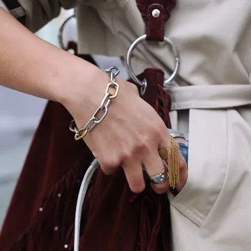 TIMI OF SWEDEN Agneta Tassel ring rustfrit stål justerbar