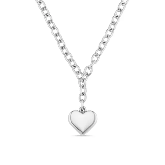 Orelia LUXE Chunky Heart Drop halskæde sølv