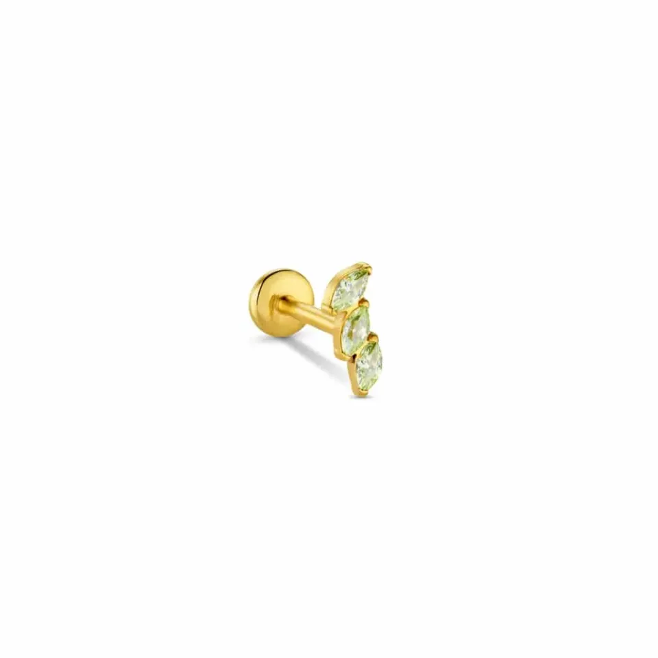 Orelia Triple Pacific Opal Navette Labret piercing guld