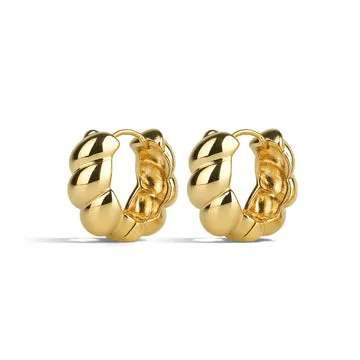 TIMI OF SWEDEN Naia croissant hoops forgyldt 18 mm