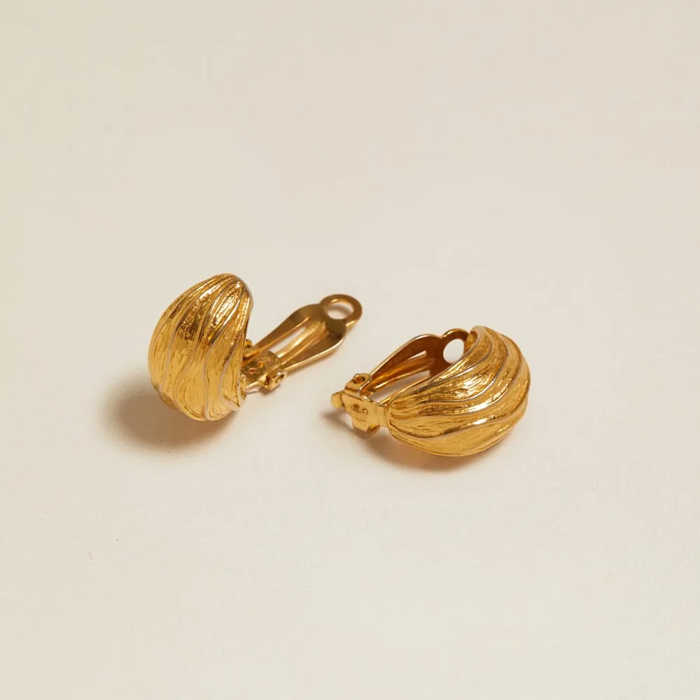 Orelia Vintage Textured Dome clip-on øreringe guld