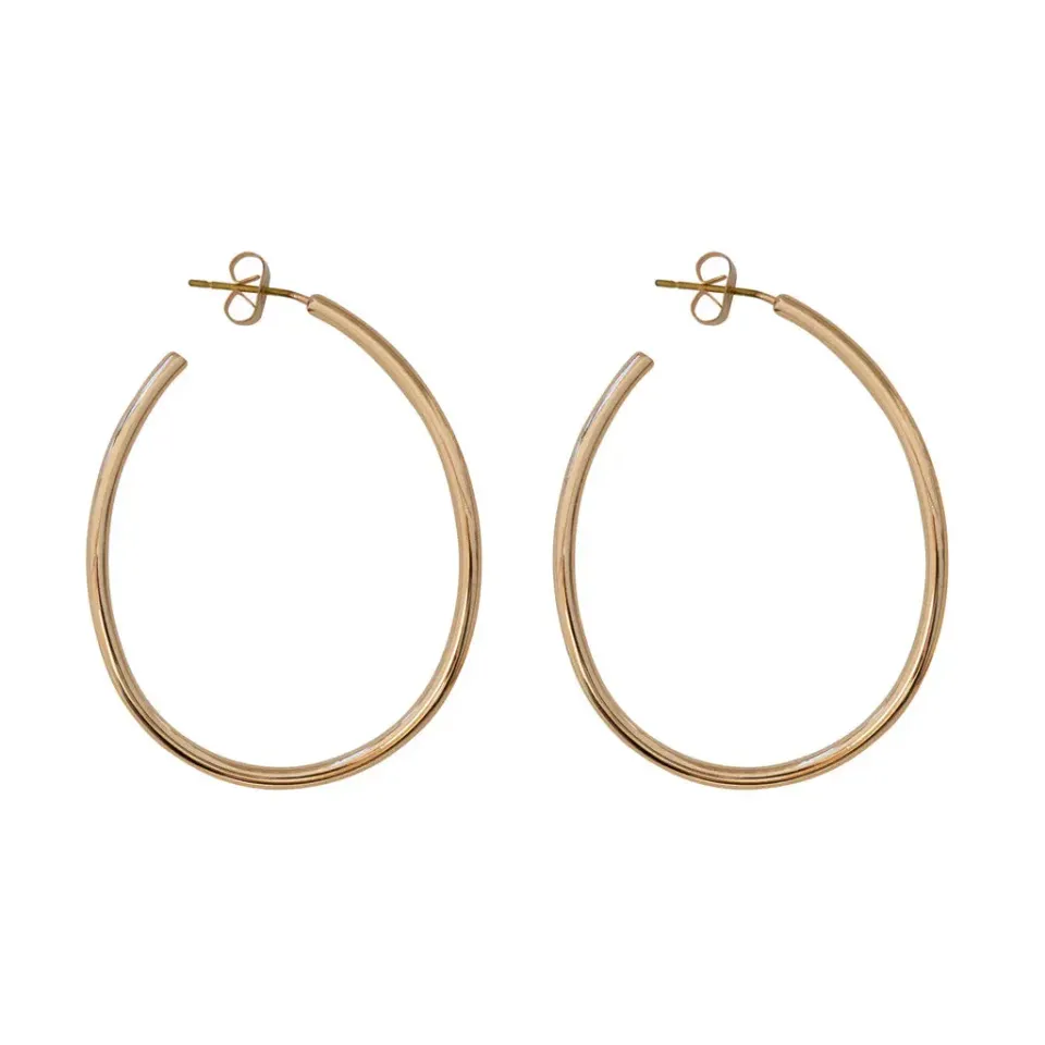 TIMI OF SWEDEN Natalie thin large hoop øreringe 40 mm