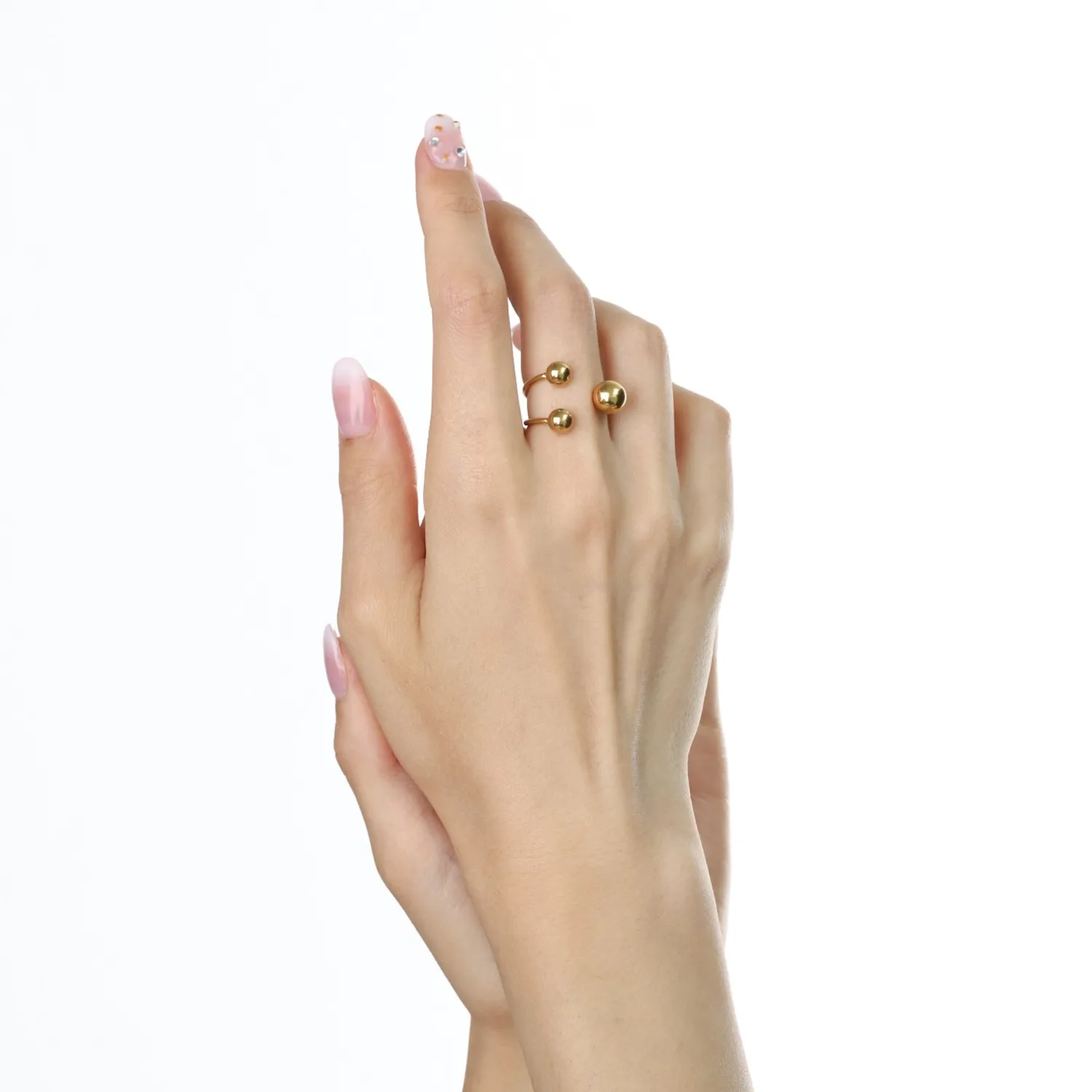 TIMI OF SWEDEN Ida Kuglering ring guld rustfrit stu00e5l
