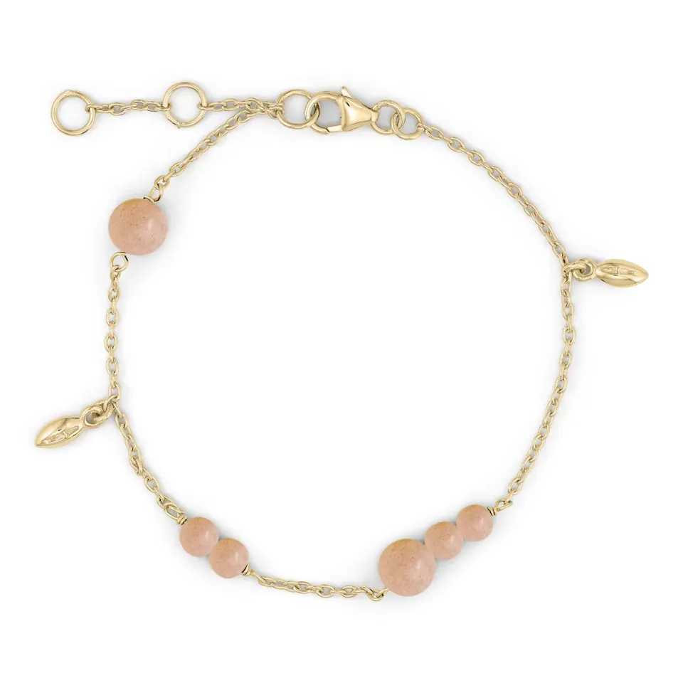 Bykjaergaard Berries armbånd forgyldt peach månesten